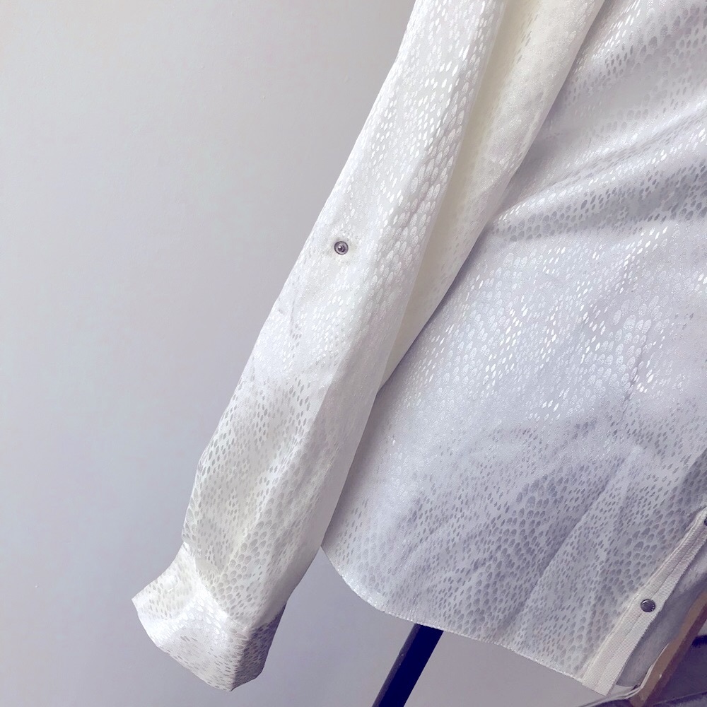 📌 TAHARI Top | Sz S Long Sleeved | Cream Snap To Close 💋 - Picture 8 of 9